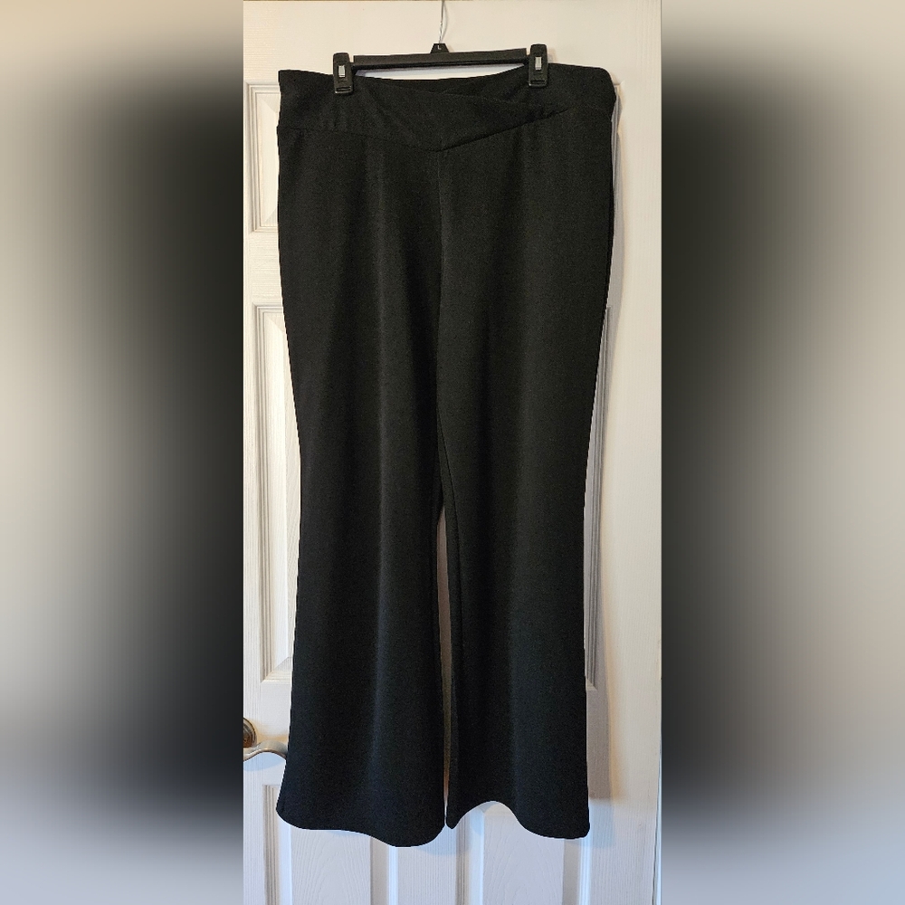 Maurices Black Pull-On Dress Pant with Criss Cross Waist, Size XL